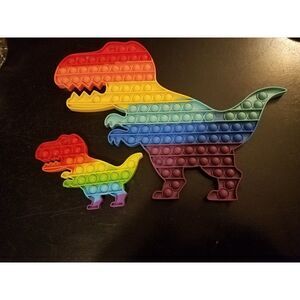 Fidget Toy Giant Mommy & Baby Tyrannosaurus Rex Dinosaur Dino Push Pop Bubble